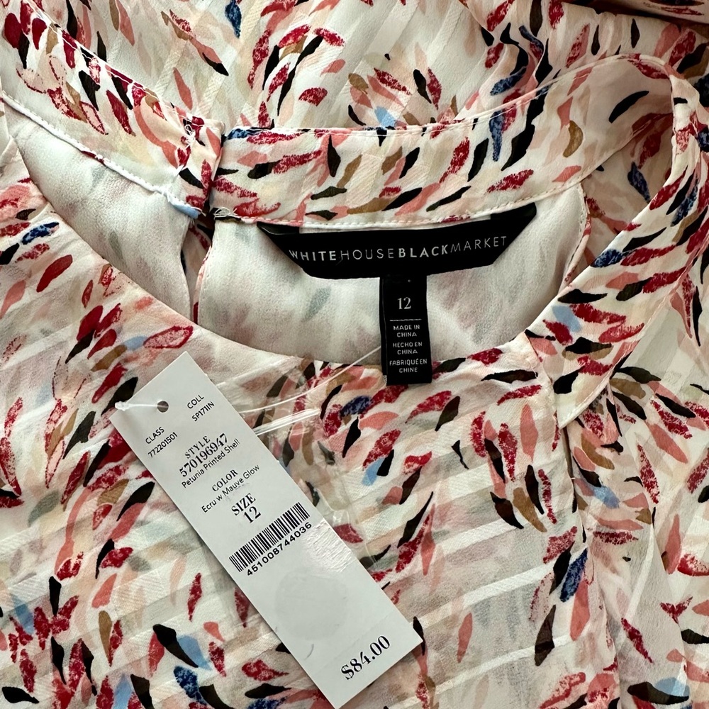 WHBM Sleeveless Blouse Size 12 - Picture 4 of 6